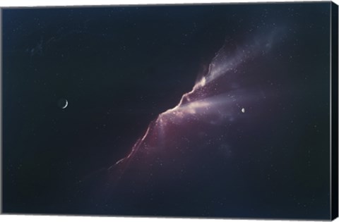 Framed Rays of Light from a Newborn Nebula Print