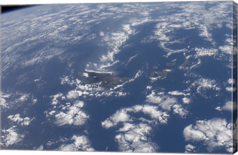 Framed Hawaiian Islands as seen from the International Space Station Print