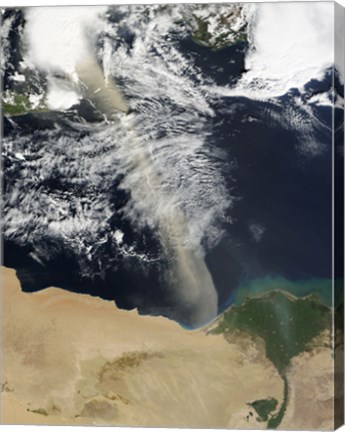 Framed Dust Plume Stretches Across the Mediterranean Sea Print