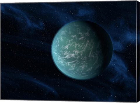 Framed Artist&#39;s Concept of Kepler 22b, an Extrasolar Planet Found to Orbit the Habitable Zone Print