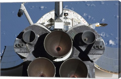 Framed View of the Three Main Engines of Space Shuttle Endeavour&#39;s aft Section Print