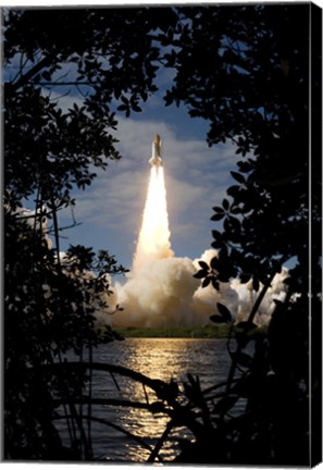 Framed Space Shuttle Atlantis Lifts Off Print