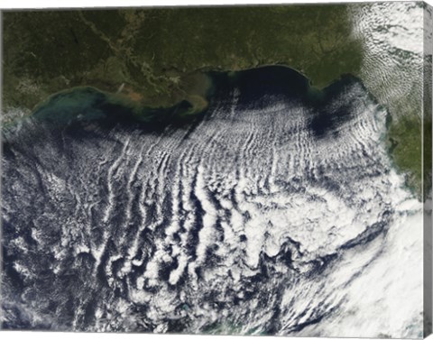 Framed Cloud Streets are Visible Stretching out into the Gulf of Mexico Print