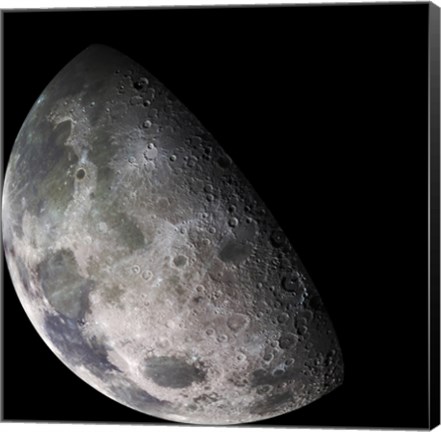 Framed Color Mosaic of the Earth&#39;s Moon Print