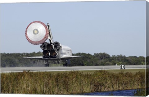 Framed Space Shuttle Atlantis Unfurls its Drag Chute Print