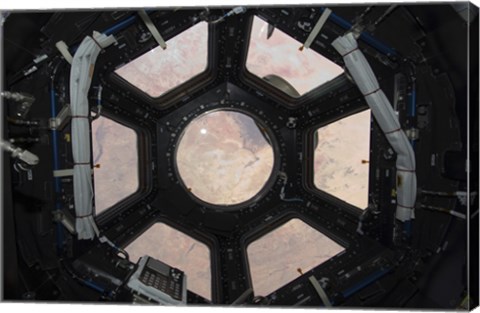 Framed Sahara Desert Visible through the Windows of the Cupola on the Tranquility Module Print