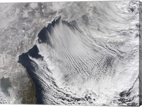 Framed Cloud streets Forming over the Sea of Japan Print