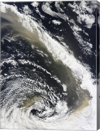 Framed Dust Storm Blowing over the Tasman Sea Towards New Zealand Print