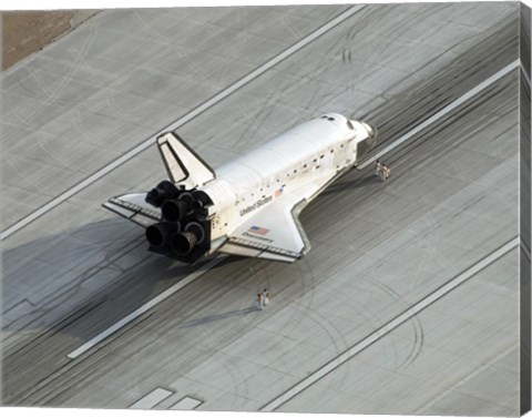 Framed Space Shuttle Discovery on the Runway at Edwards Air Force Base Print