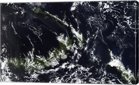 Framed volcanic Plume from the Rabaul Caldera Blows along the island of New Ireland Print