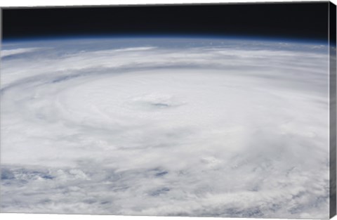 Framed Hurricane Bill in the Atlantic Ocean Print