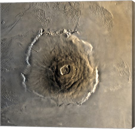 Framed Largest Known Volcano in the Solar System, Olympus Mons Print