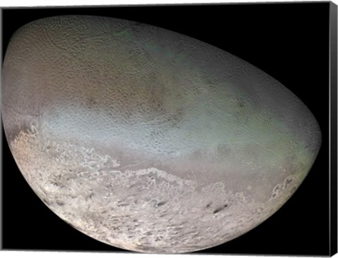 Framed Triton, the Largest Moon of planet Neptune Print