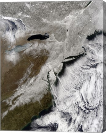 Framed Snow Across the Northeastern United States Print