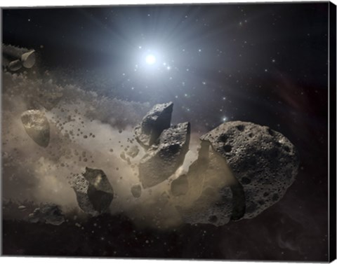 Framed White Dwarf Star Surrounded by a Disintegrating Asteroid Print