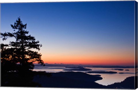 Framed British Columbia, Salt Spring, Mt Maxwell sunrise Print