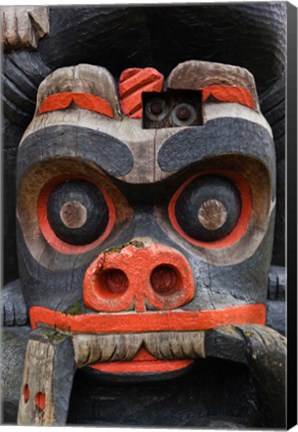 Framed First Nation Totem Pole, Thunderbird Park, Victoria, Vancouver, British Columbia, Canada Print