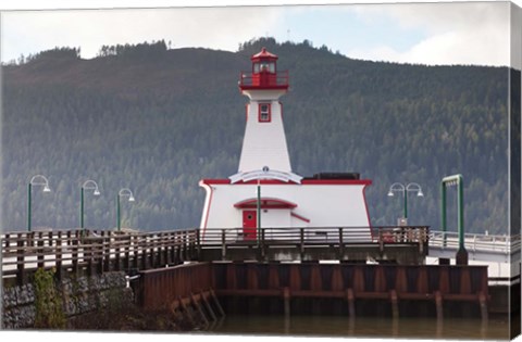 Framed Lighthouse, Port Alberni, Harbor Quay Marina, Vancouver Island, British Columbia, Canada Print