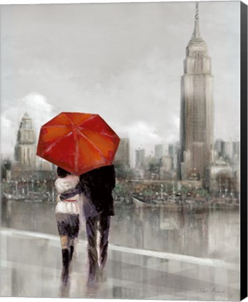 Framed Modern Couple in New York Print