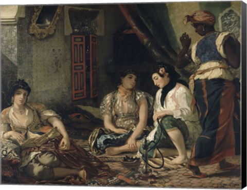 Framed Algerian Women in Their Apartment 1834 Print