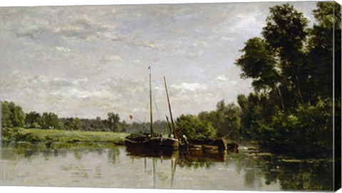 Framed Barges, 1865 Print