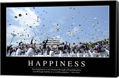 Framed Happiness: Inspirational Quote and Motivational Poster Print