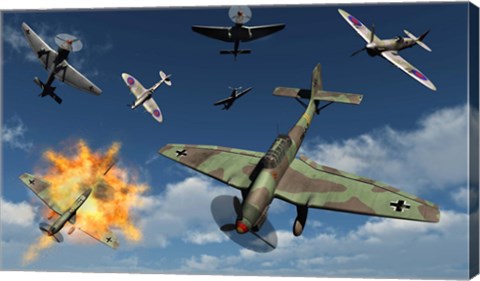 Framed German Ju 87 Stuka Dive Bombers Print