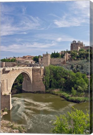 Framed St Martin&#39;s Bridge, Tagus River, Toledo, Spain Print