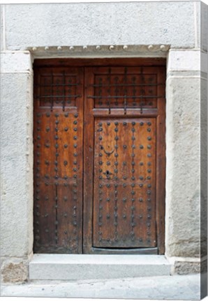 Framed Traditional Door, Toledo, Spain Print