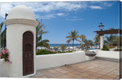 Framed Largo Martianez saltwater pools from Paseo de San Telmo, Tenerife, Canary Islands, Spain Print