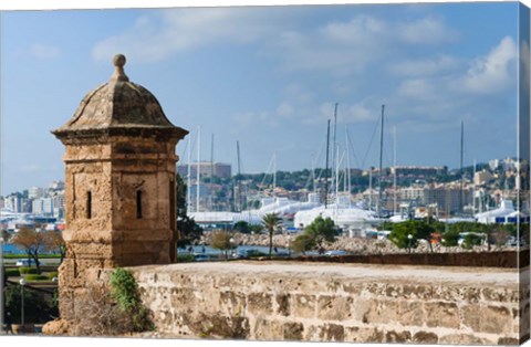 Framed City ramparts, Palma de Mallorca, Majorca, Balearic Islands, Spain Print