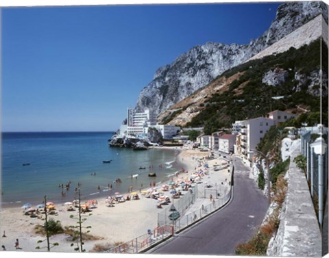 Framed Catalan Bay, Gibraltar, Spain Print