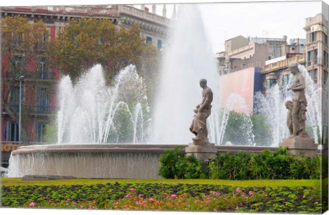 Framed Placa de Catalunya, Barcelona, Spain Print