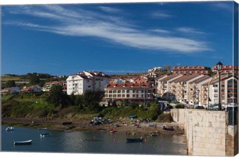 Framed Spain, San Vicente de la Barquera, Town View Print