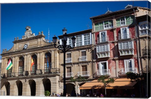 Framed Spain, La Rioja, Haro, Plaza de la Paz, Buildings Print