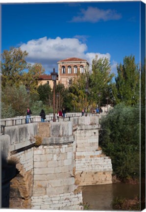 Framed Spain Castilla y Leon, Puente de San Marcos bridge Print