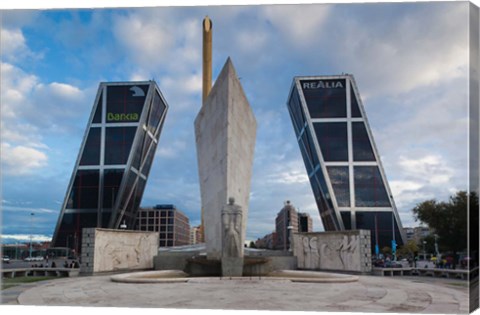 Framed Torres Puerta de Europa, Plaza de Castilla, Madrid, Spain Print