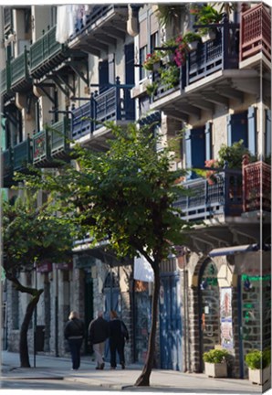 Framed Spain, Hondarribia, La Marina, fishermen&#39;s quarter Print