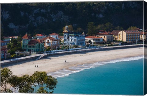 Framed Vacation Homes By Playa de Santa Marina, Ribadesella, Spain Print