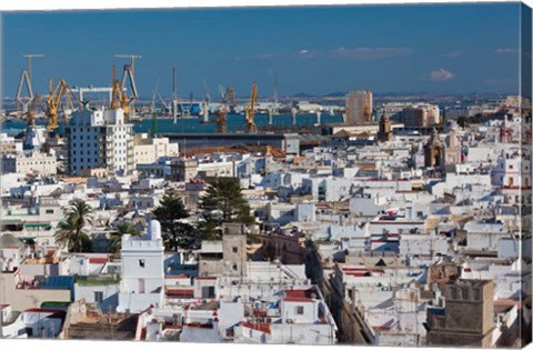 Framed View From Torre Tavira, Cadiz, Spain Print