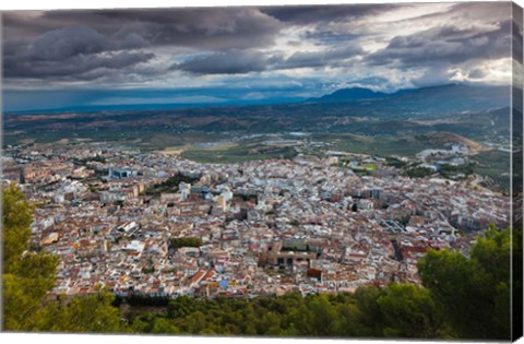 Framed City View From Cerro de Santa Catalina, Jaen, Spain Print