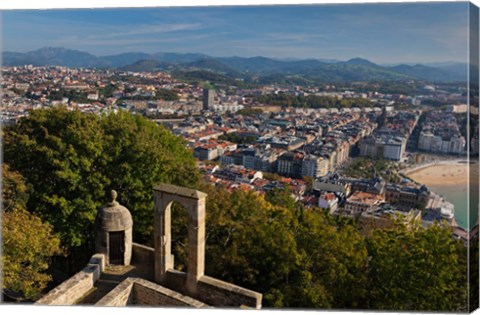 Framed City View, San Sebastian, Spain Print