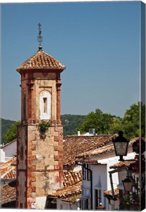 Framed Spain, Andalucia, Grazalema The bell tower of Iglesia de San Juan Print