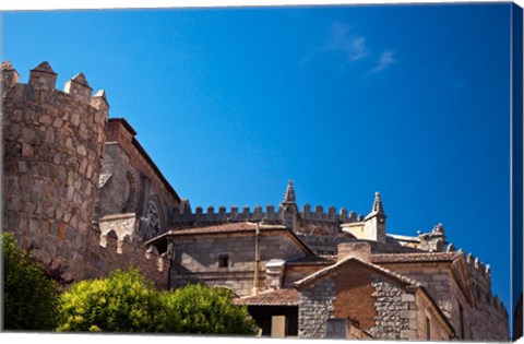 Framed Spain, Castilla y Leon Region, Avila Avila Cathedral detail Print