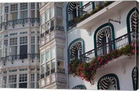 Framed Spain, Castro-Urdiales, Harborfront Buildings Print