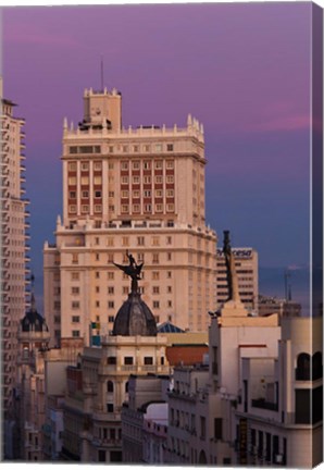 Framed Spain, Madrid, Gran Via and Edificio Espana Print