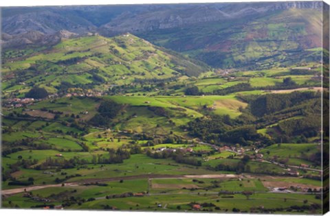 Framed Spain, Santander, View from Pena Cabarga mountain Print