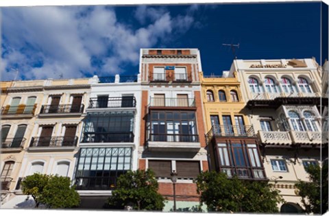 Framed Spain, Seville, Avenida Constitucion Avenue Print