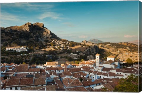 Framed Town View, Grazalema, Spain Print