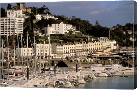 Framed View of Marina and Town from Torquay Pier, Torquay, Devon, England Print